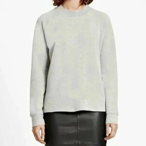 SAMSOE SAMSOE APHIA O-NECK BLOUSE Crew Neck Ribbed  Sweater Grey Women's Small